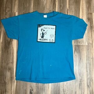 Retro Y2K Cat Comic Graphic T-shirt Paws To Read Mutts Size XL